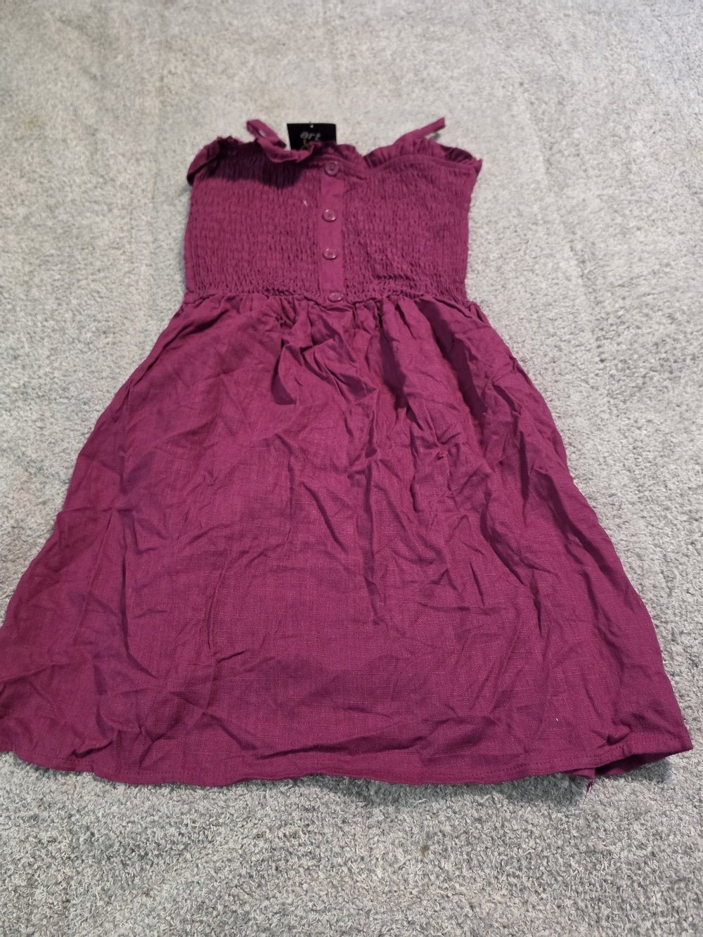 art class Girls' Magenta Smocked Button-Front Sundress